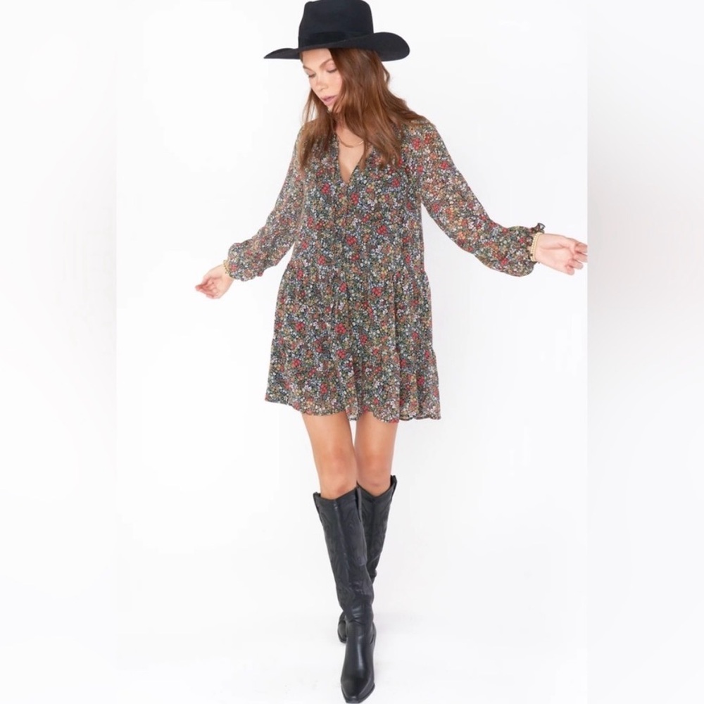 Show Me Your MuMu Ditsy Floral Birdie Boho Flowy Bridal Shower Mini Dress XS - Picture 13 of 13